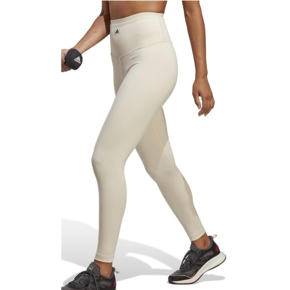 Adidas Leggings 7/8 High Waist Beige - Picture 1 of 13